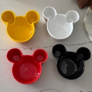 Disney Parks Mickey Mouse Shaped Ceramic Bowls Set